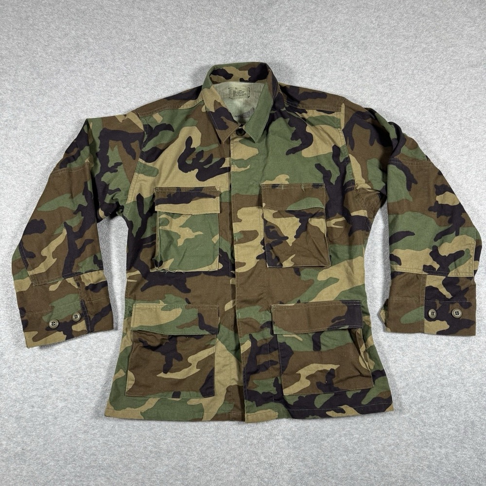 Vintage 1995 USGI BDU Woodland Camo Combat Coat Small X-Short Military Jacket